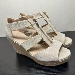A New Day Women's Carla Espadrille Wedge Pumps Cream sz US 9